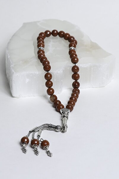 Zümrüt Doğal Taş Official Ροζάριο από φυσική πέτρα Jasper Red Faceted Cut 8 χ...