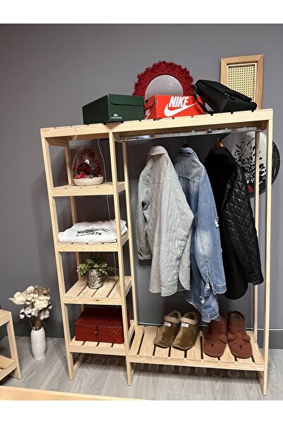 Özçelik Lambiri Deın Ahşap Açık Raflı Dolap