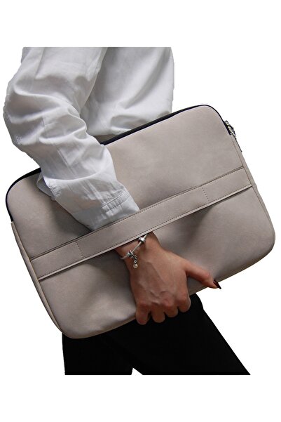 D'VERS Τσάντα φορητού υπολογιστή για φορητό υπολογιστή με θήκη Macbook 13-14-15,6 ιντσών Cream Unisex