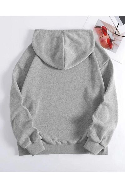 HobyUsa Unisex Grey Los Angeles Oversize Hoodie Hooded