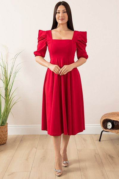 PULLIMM Rochie plisată cu mâneci cu volan - 924-2949