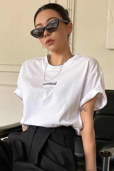 AMMA Μπλουζάκι Unisex Λευκό Classic Printed Oversize
