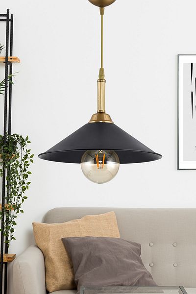 DEDE Single UFO Pendant Lamp Chandelier Black Decorative Object