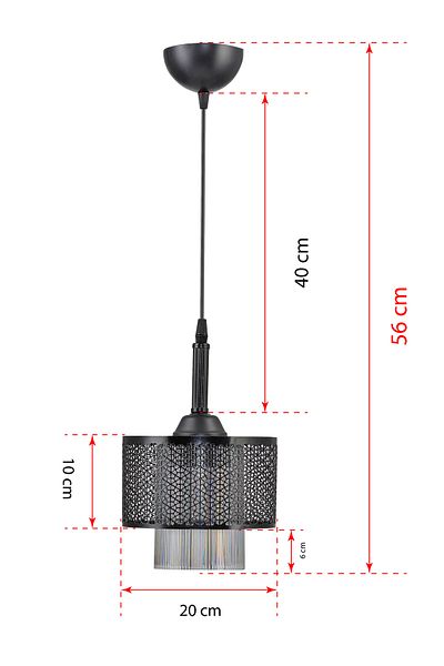 DEDE Single Motif Pendant Lamp Chandelier Black
