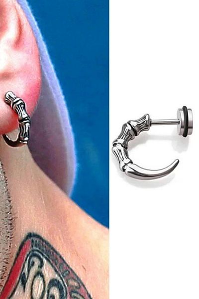 Jaida Moda Unisex Silver Retro Model Steel Stud Earrings
