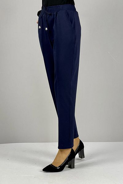 TESETTÜRÜ ALA STORE Women's Elastic Waist Ankle Length Carrot Cut Trousers