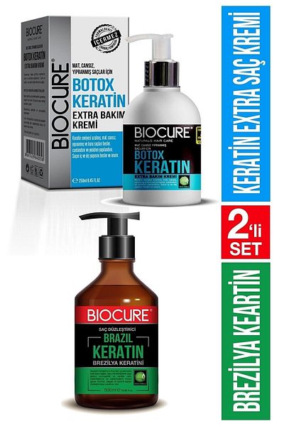 Biocure Botox Extra Keratin Hair Care Cream Hair Botox + Straightening Keratin Care Brazilian Blow Dry