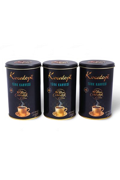 KOCATEPE KAHVE Kocatepe Gold Core Series Turkish Coffee 220 Gr 3 Pack