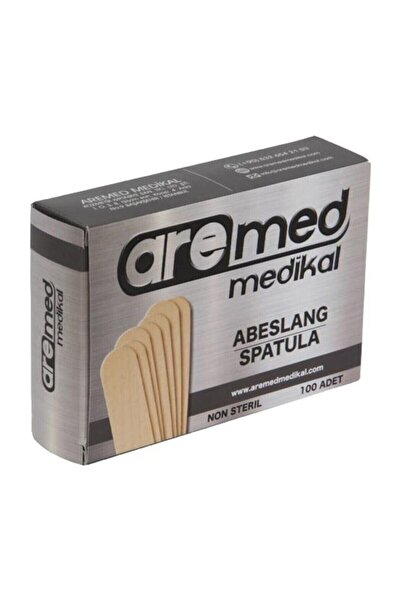 AREMED 5 Kutu - 100 Lük Abeslang Tahta Dil Çubuğu Basacağı - Ağda Spatulası, Spatula 5kutuabeslang