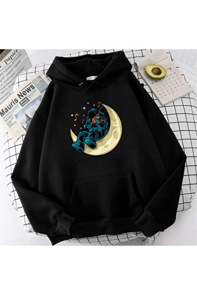 Touz My Vision Chitarist Astronaut Negru cu glugă Swea tricou