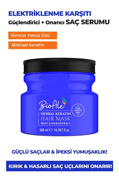 BioAle Haircare Güçlendirici,onarıcı,elektriklenme Karşıtı Saç Maskesi Bitkis...