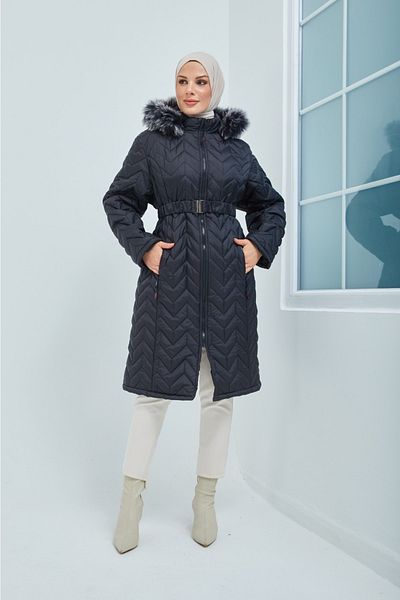 Limante Μαύρο παλτό Jessica Fabric Puffer