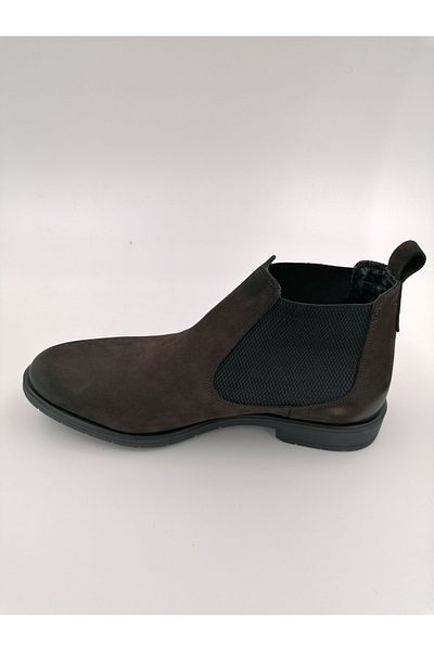 SOLMAZ Μπότες από γνήσιο δέρμα Nubuck 1007 καφέ