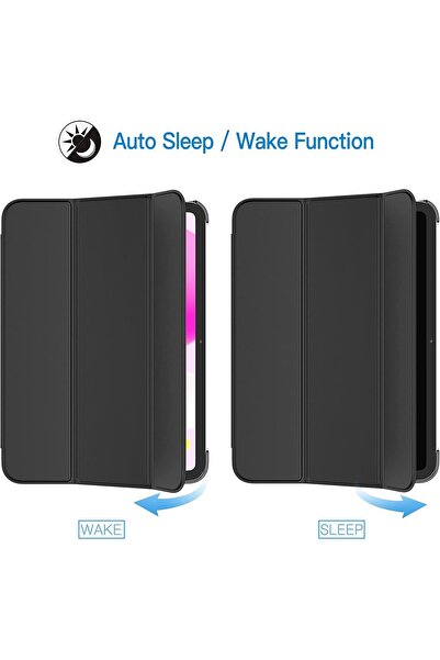 m.tk moveteck Ipad 10.nesil 10.9 2022 Uyumlu Kılıf Pu Deri Uyku Mod Kapaklı Smart Standlı