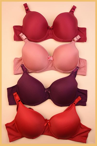 NurPeri İç Giyim Women's Claret Red Bralette Padded Supported Underwire Bra  and Panty Set - Trendyol