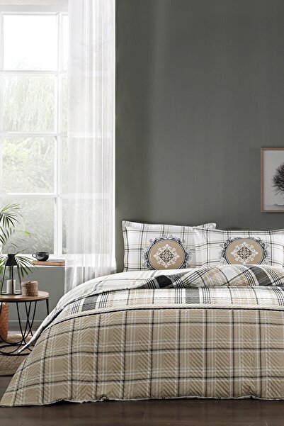 Özdilek Ocre Tek Kişilik Kapitone Nevresim Takımı Bej