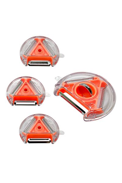 EgeOnline Stainless Steel 3-Head Fruit Vegetable Peeler Practical 3-Piece Peeler
