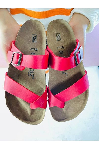 YILDIZ SHOES Orthopedic Insole Flip Flops Daily Holiday Summer Beach Outdoor Home Guest Slippers Red