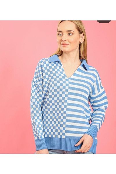 anne moda ankara Wide Mold Gros Tricotat Sport Buluz