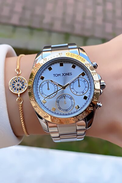 Tom Jones Tomjones Kadın Kol Saati Su Geçirmez Bileklik Hediyeli Çelik Orjina...