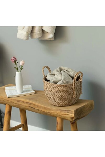 CasaLinda Hasır Örgü Kulplu Saksılık & Sepet 27x22 Cm