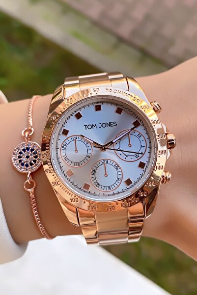 Tom Jones Tomjones Kadın Kol Saati Su Geçirmez Bileklik& Hediyeli Çelik Orjin...
