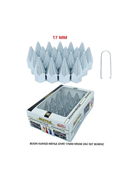 REPLAX Sivri Bijon Kapağı A Kalite Bijon Kapağı Sivri 17 Mm Krom 20 Li Set (S...