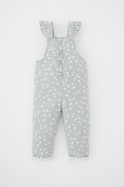 DeFacto Baby Girl Floral Gabardine Jumpsuit