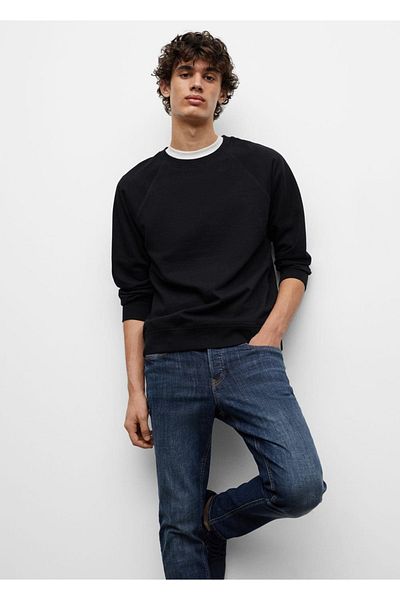 Mango Teen Hanorac negru pentru copii
