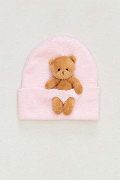 MİNİKO KİDS Unisex Teddy Bear Figured 1-4 Years Knitwear Beret