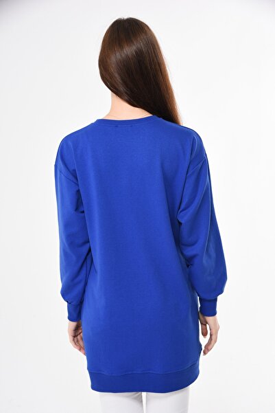 Birol Triko Kadın Saks Mavisi Tunik
