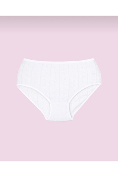 Ceylanoğlu Kadın Yüksek Bel Desenli Beyaz 12' Li Paket Transferli Ribana Bato...