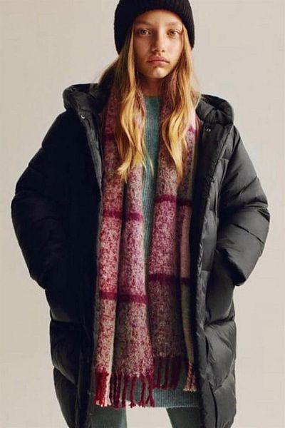 MİNİKO KİDS Girl's Hooded Zippered Puffer Jacket with Snap Detail