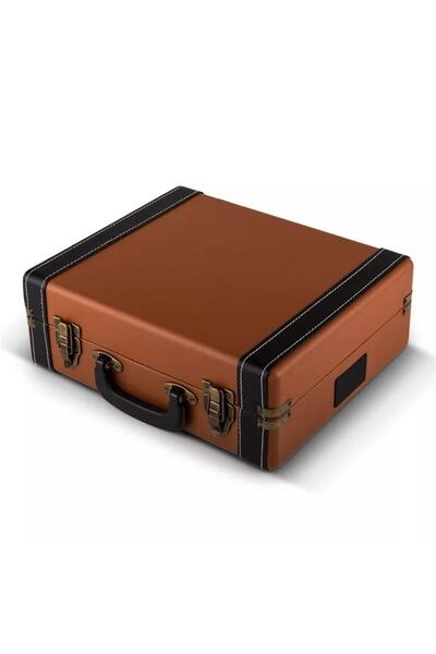 Karin Kahverengi Plak Çalar Bluetooth Aux Dahili Hoparlörlü Pikap 2 Yıl