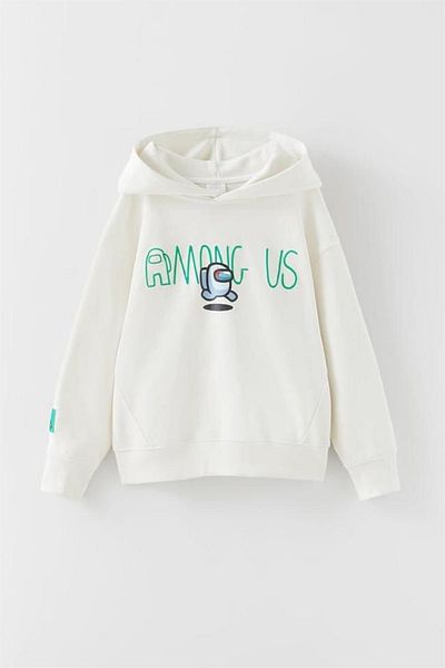 MİNİKO KİDS Boy's Among Us Printed Hooded Cotton Sweat