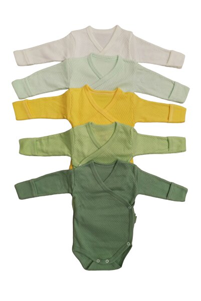 bebedino Uzun Kollu Kendinden Eldivenli Çıtçıtlı Badi Kruvaze (5 Li Paket)