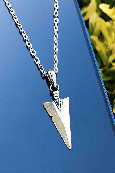 TREND COLLECTİON Gümüş Kaplama Triagle Üçgen Mızrak Kolye