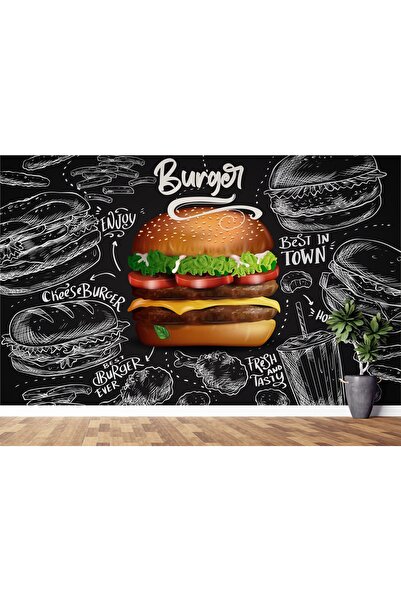 LOTUS AURA Hamburger Resataurant Duvar Kağıdı, Çizburger Duvar Resmi