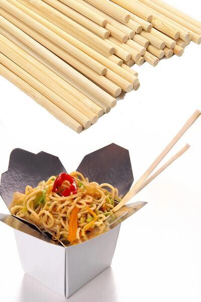TechnoStation Sushi Noodle Makarna Çin Yemek Çubukları Otel Restoranında Evde Kullanım Için (10 Çift) Ahşap