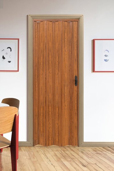 FARAN DEKORASYON 115 X 230 Ceviz Renk Camsız Pvc Akordiyon Katlanır Kapı - Fr...