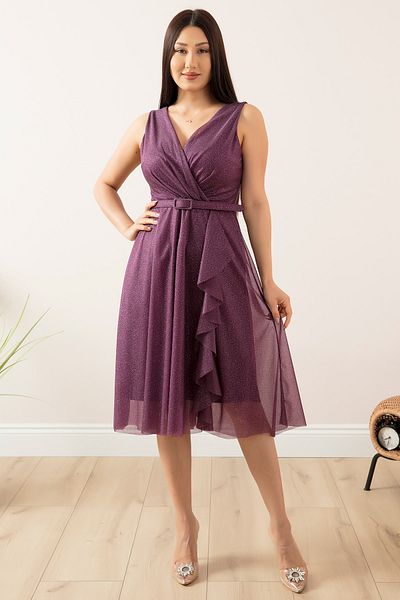 PULLIMM Rochie cu mâneci zero argintiu cu guler dublu 13405
