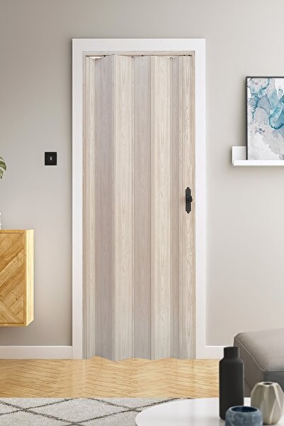 FARAN DEKORASYON 72 X 215 Akçaağaç Renk Camsız Pvc Akordiyon Katlanır Kapı - ...