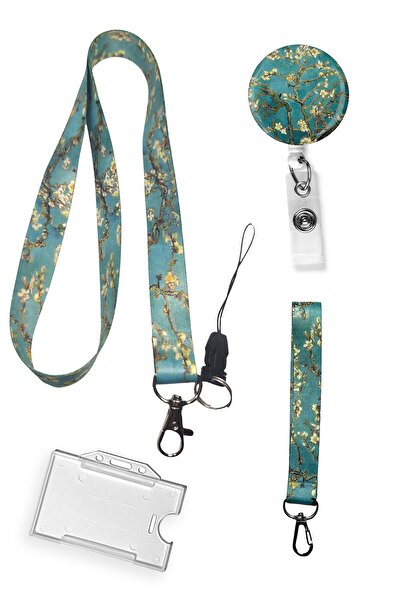 StormiStoretr Badem Ağacı 4 Lü Set Boyun Ipi Anahtarlık Yoyo Yaka Kartlığı