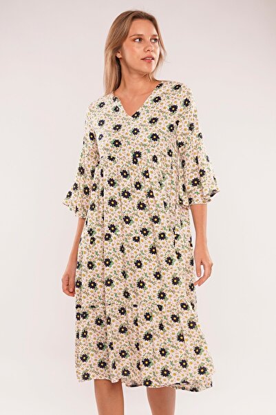 GABRİA Φόρεμα με φλοράλ στάμπα με λαιμόκοψη