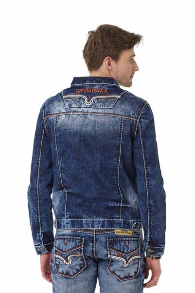 Cipo&Baxx Cj279 Detaylı Mavi Erkek Jeans Ceket