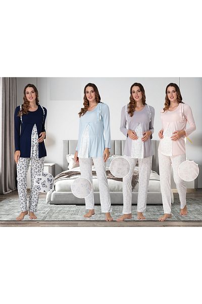 Effortt Patterned Maternity Pajama Set
