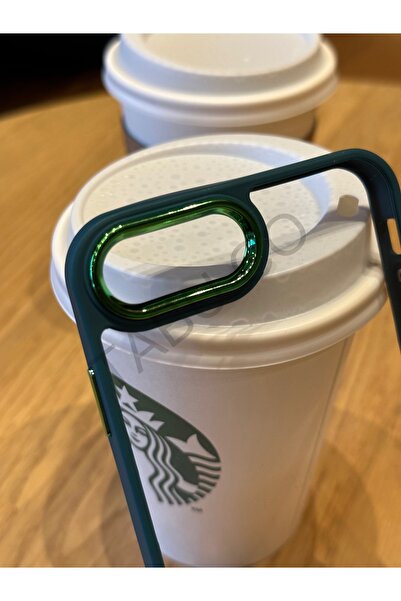 POWELL Iphone 6plus,6splus,7plus,8plus Yanları Köşeli Kamera Koruma Çerçeve Parlak Lüks Arka Şeffaf Kılıf