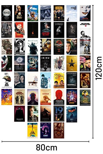 Postifull Film Posterleri - Duvar Posteri Kolaj Seti - 50 Adet - Arkası Yapışkanlı - 10cm*15cm - Kutulu Set