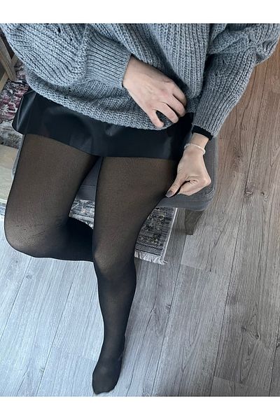 SAUNA SUIT Fleece Inside Pantyhose Black and Nude Look