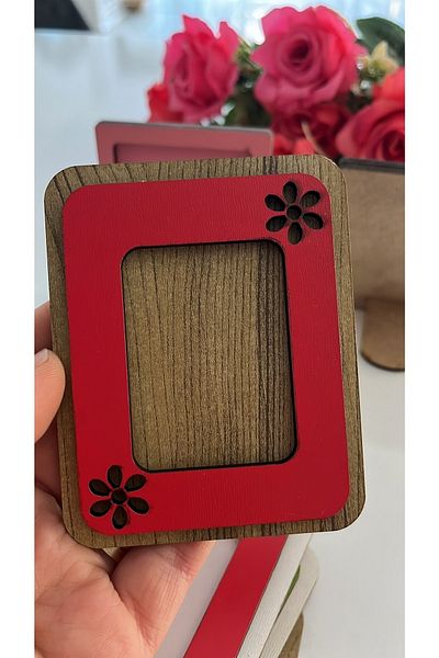 samsunlazer 5 Pcs Wooden Vesical Frame - Mixed Colors Standing Shelf Tabletop